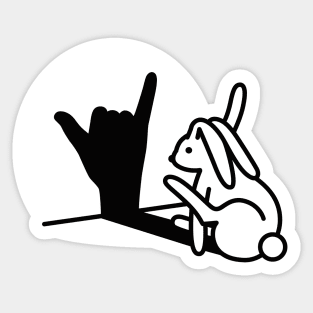 Funny Rabbit shadow hand 'Call You' hand sign date Sticker